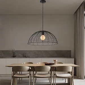 Zhongshan factory selling postmodern painting pendant light matte black metal pendant lamp