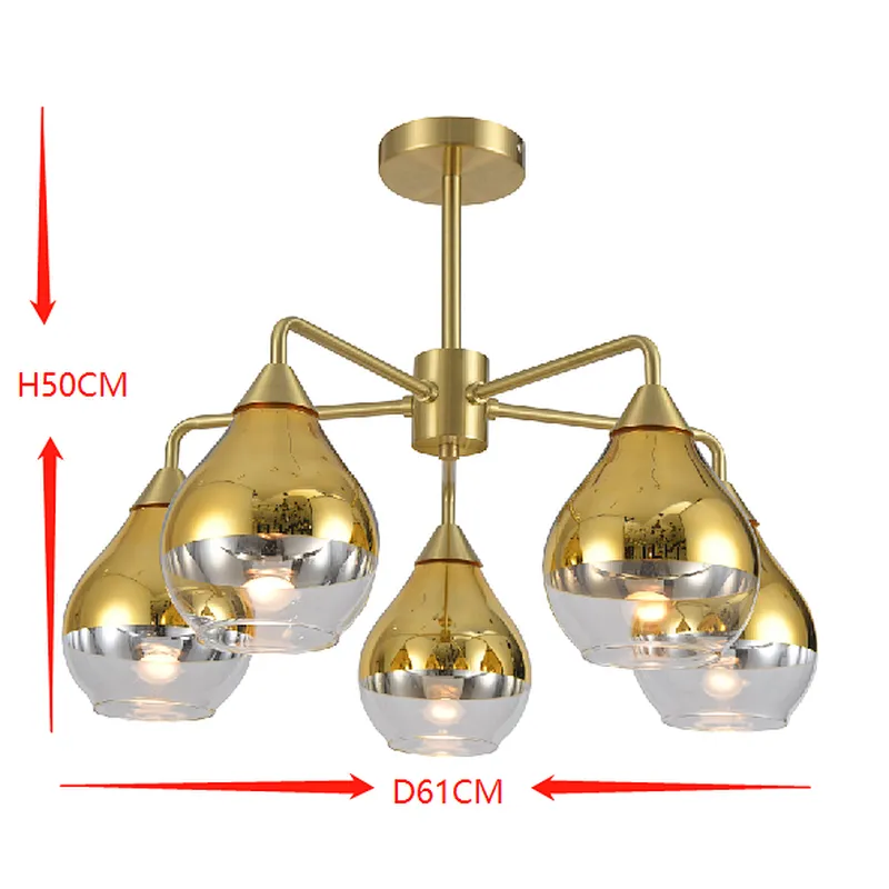 European contemporary gold ceiling lamp wholesale modern luxury E27 ceiling lamp for house