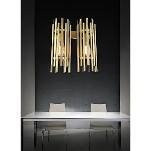 American industrial style iron 2 lights gold wall lamp