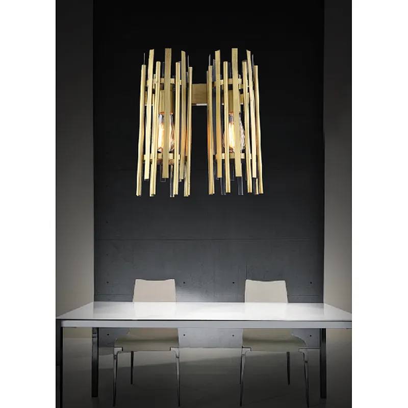 American industrial style iron 2 lights gold wall lamp