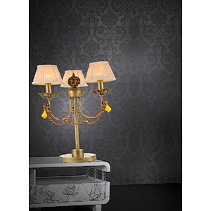 European style traditional classic crystal 3 lights table lamp