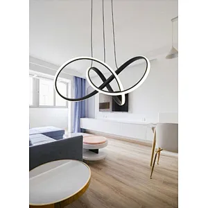 Nordic modern creative 42W matt black aluminum LED pendant light