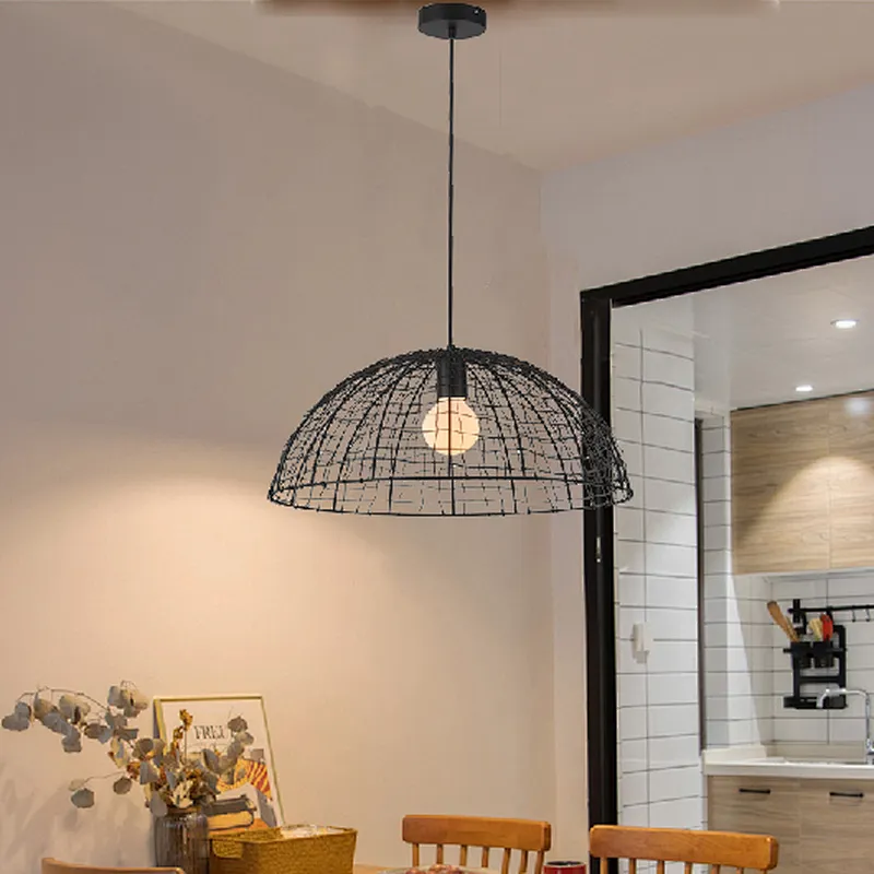 Zhongshan factory selling postmodern painting pendant light matte black metal pendant lamp