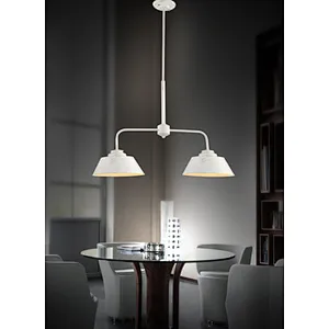 European vintage white brushed gold painting pendant light