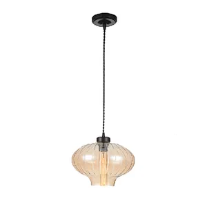classic amber glass pendant light for kitchen dining