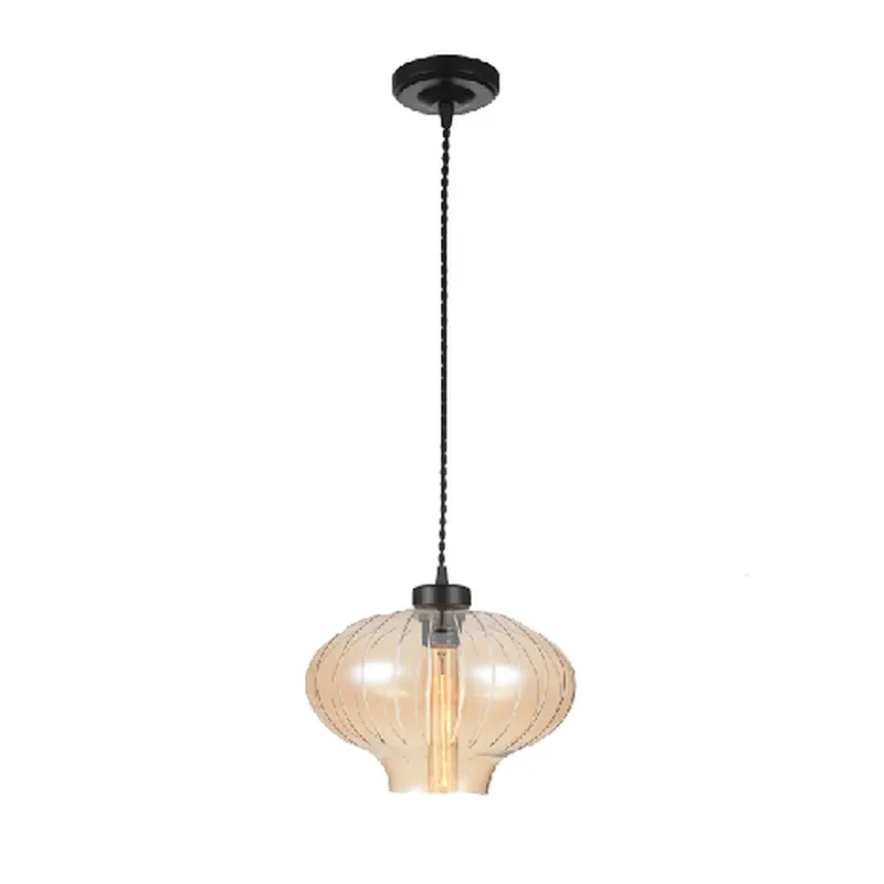 classic amber glass pendant light for kitchen dining