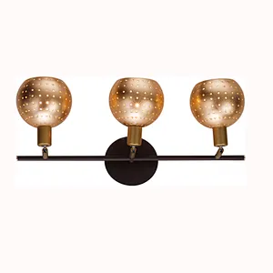 American classic luxury metal 3 lights wall lamp