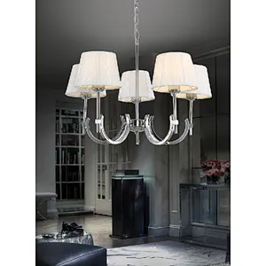 European modern 5 heads indoor chrome main chandelier