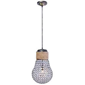 American vintage industrial crystal bulb pendant light