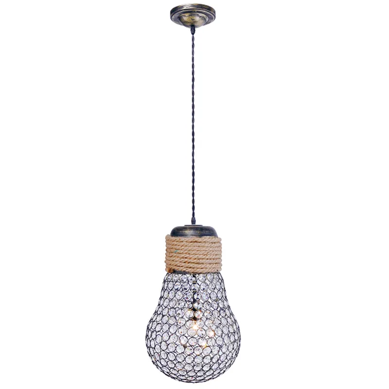 American vintage industrial crystal bulb pendant light