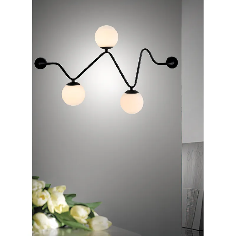 Nordic new design modern creative three white glasses wall lamp