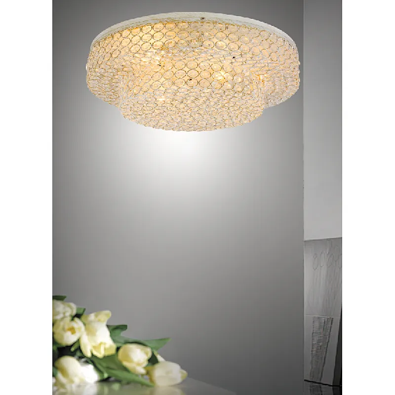 European style vintage clear crystal ceiling lamp home