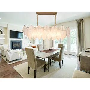 Italian style luxury modern living room chandelier with feather