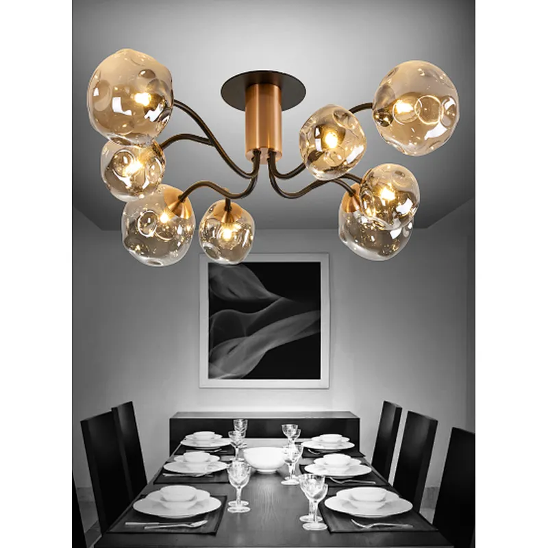Chinese new design creative ceiling light indoor glass ceiling modern lamp