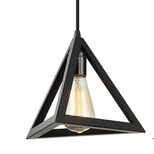 Chinese factory American style retro triangular pendant light black metal painting chandelier pendant lamp