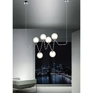 European modern contracted chrome wave pendant light glass