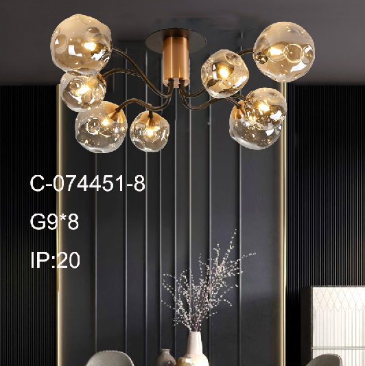 Chinese new creative ceiling light indoor glass ceiling modern lamp