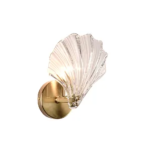 Italian style modern luxury clear shell wall lamp glass indoor wall luminaire