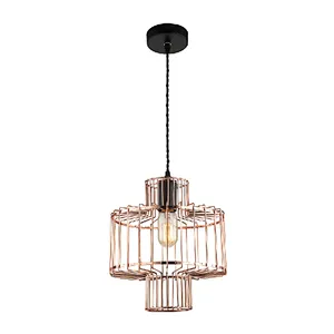 rustic iron rose gold pendant light