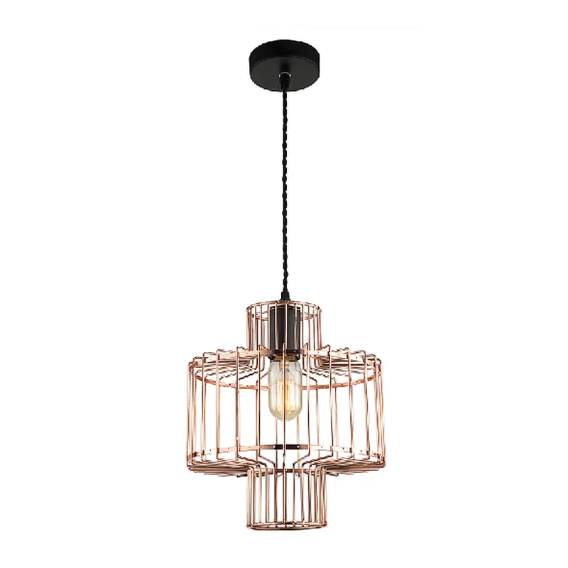 rustic iron rose gold pendant light