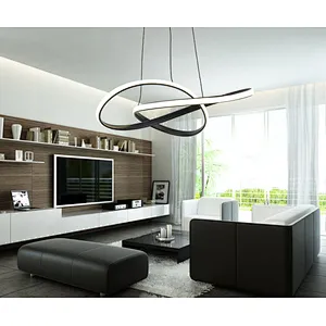 Nordic postmodern creative matt black 45W LED pendant light