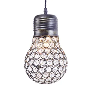 American style vintage small crystal bulb pendant light