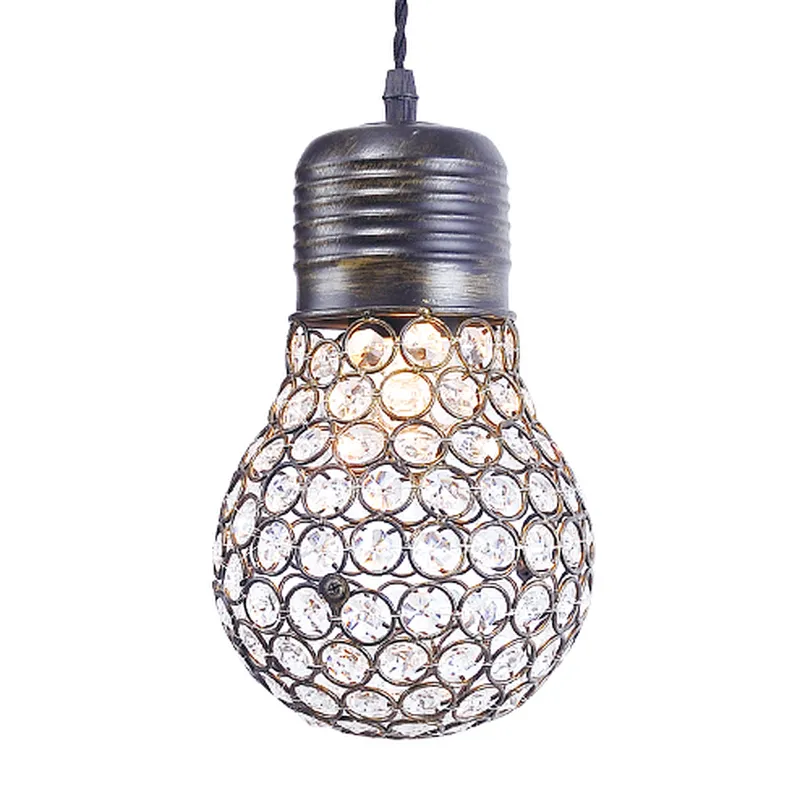 American style vintage small crystal bulb pendant light