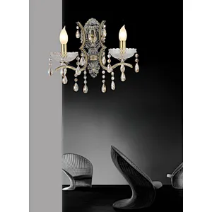 European traditional classic candle crystal wall lamp E14