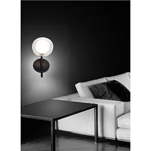 Nordic modern contracted black wall lamp with glass