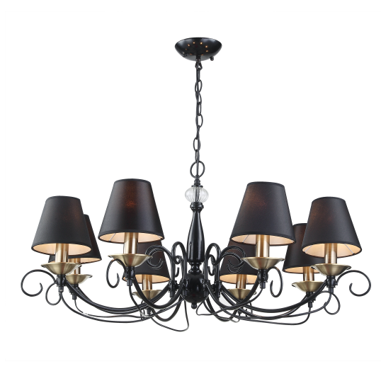 Chinese factory Nordic style classical chandelier with black cloth cover traditional chandelier lights