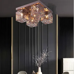 Russian style retro metal features hollowed out ceiling lights