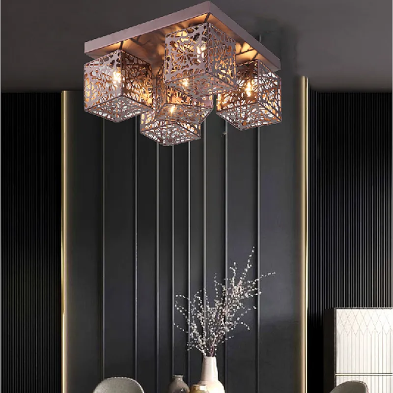Russian style retro metal features hollowed out ceiling lights