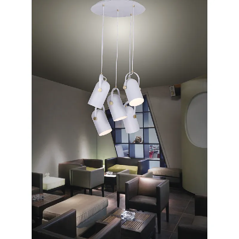 American style modern matte white painting pendant light