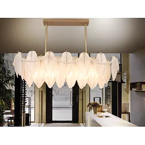 Italian style luxury modern living room chandelier with feather