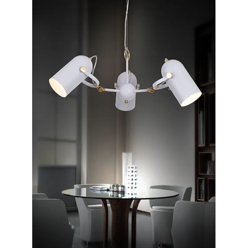 American modern iron art matte white painting chandelier