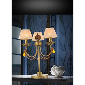 European style traditional classic crystal 3 lights table lamp