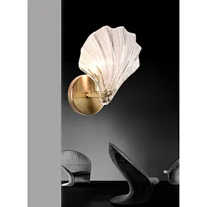 Italian style modern luxury clear shell wall lamp glass indoor wall luminaire
