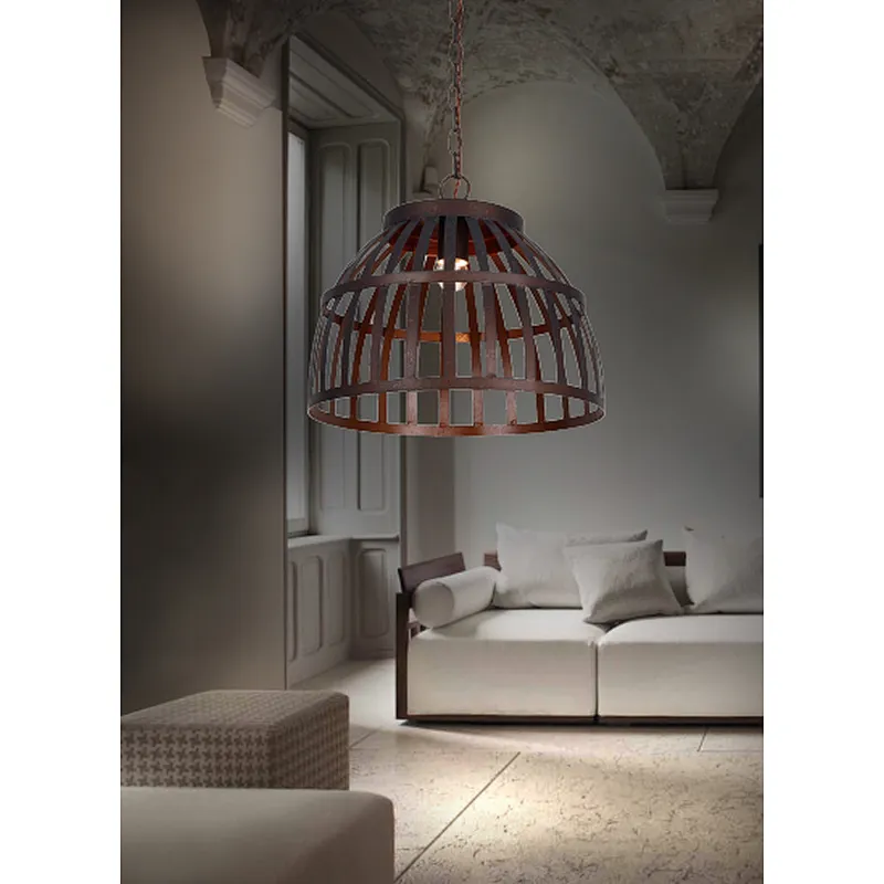 American industrial style metal cage painting pendant light