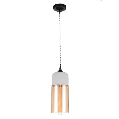 Nordic style modern simple amber glass dining pendant light