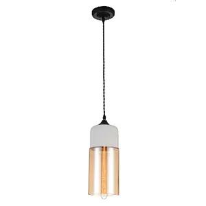 Nordic style modern simple amber glass dining pendant light
