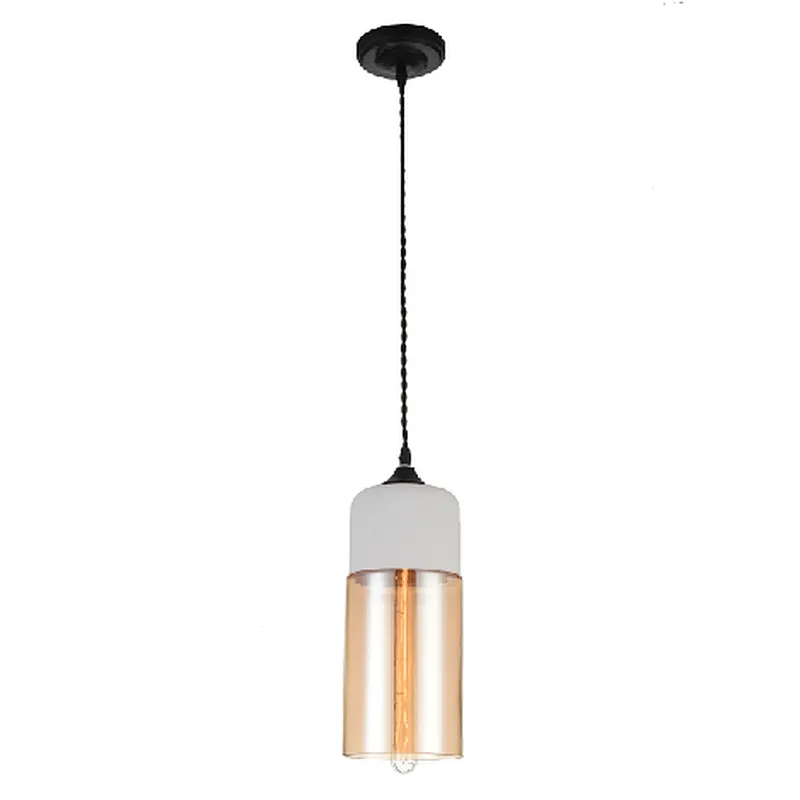 Nordic style modern simple amber glass dining pendant light