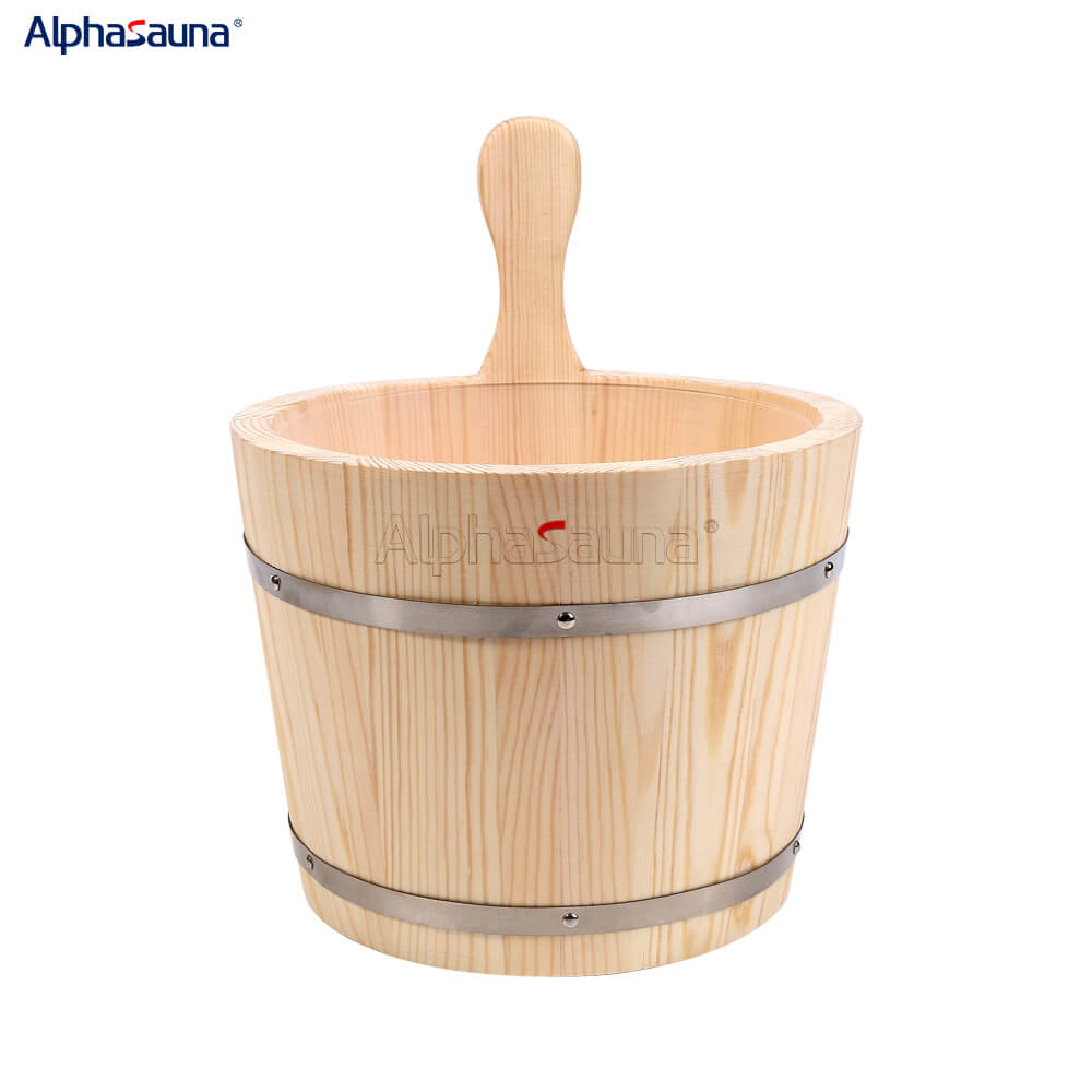 wooden sauna bucket