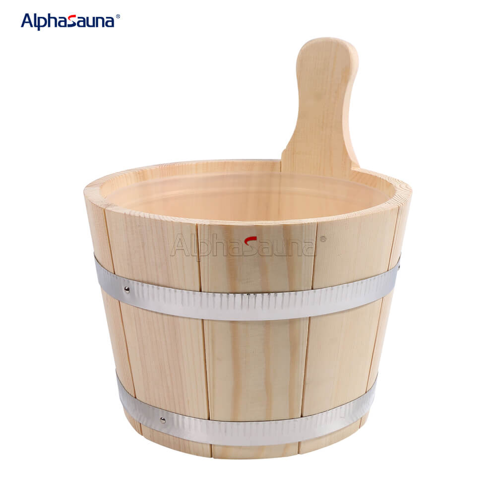 wooden sauna bucket