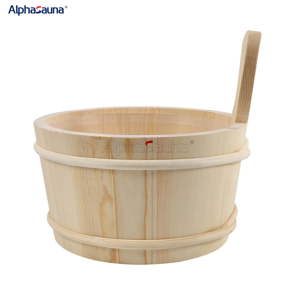 wooden sauna bucket