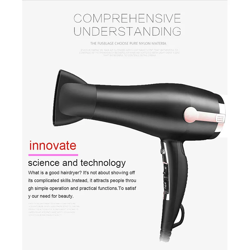 Amazon Hot Sales Professional DC Motor With Concentrator Ionic Function Cool Shot Hair Salon Equipment Blow Dryer Hair Dryer