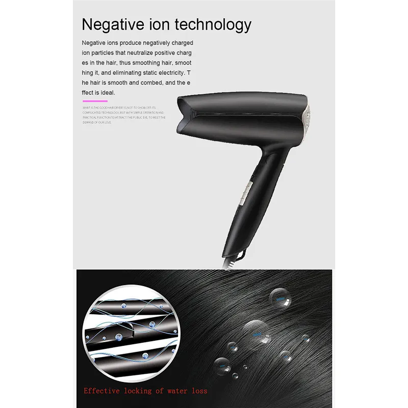 2021 Hot Sale Oem Customized Customs Logo Power Foldable Mini Travel Hair DryerHair Salon Equipment Hair Dryer