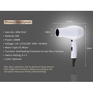 Amazon Hot Selling OEM Folding Cool Shot Function With Concentrator Mini Travel Hair Dryer Professional Blow Dryer Hair Dryer