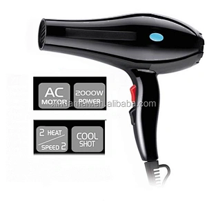 Amazon Wholesale Hair Dryer Professional AC Long Life Salon Hair Blow Dryer Negative Ionic Function Black Color Hair Dryer