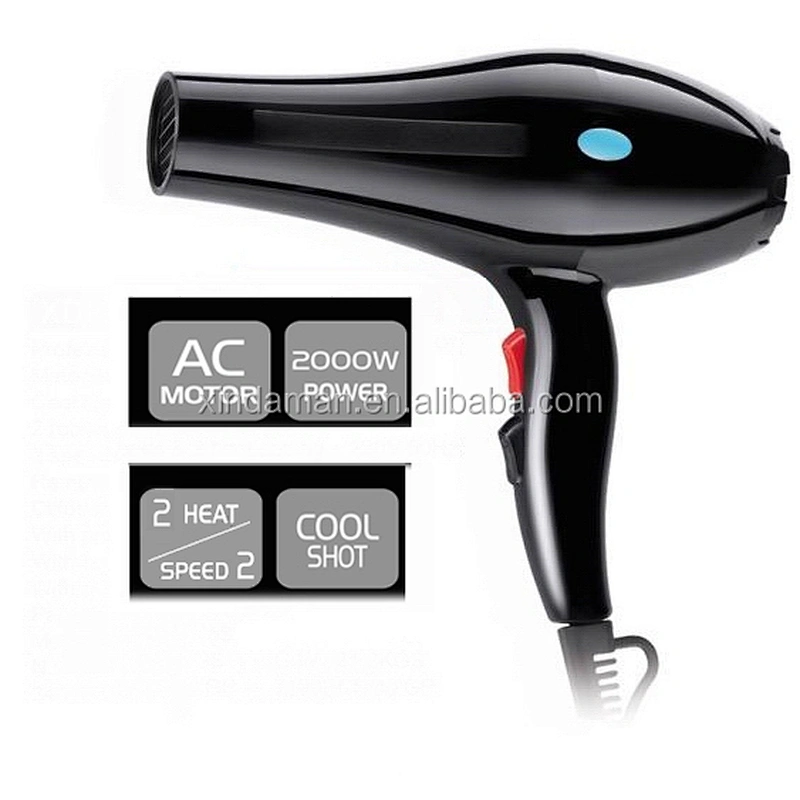 Amazon Wholesale Hair Dryer Professional AC Long Life Salon Hair Blow Dryer Negative Ionic Function Black Color Hair Dryer