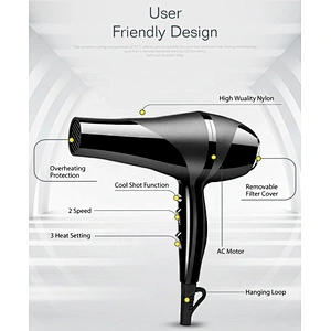Amazon Hot Selling Hair Dryer OEM Ionic Concentrator Diffuser Comb AC Motor ABS+PC Hair Salon Equipment Hair Dryer Professional